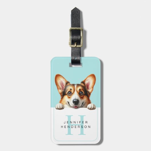 Corgi Dog Gepäckmarken Gepäckanhänger (Vorderseite vertikal)