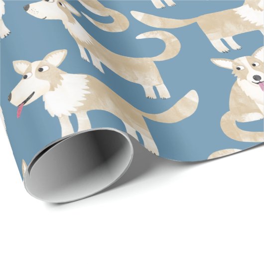 Corgi Dog Geschenkpapier (Rolleneckpunkt)