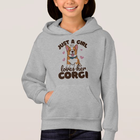 Corgi Dog Girls Sprichwort Hoodie (Vorderseite)