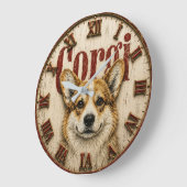 Corgi Dog Große Wanduhr (Winkel)