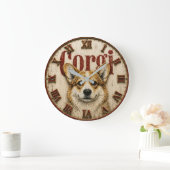 Corgi Dog Große Wanduhr (Zuhause)