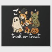 Corgi Dog Halloween Costume Spooky Geschenkpapier (Flach)