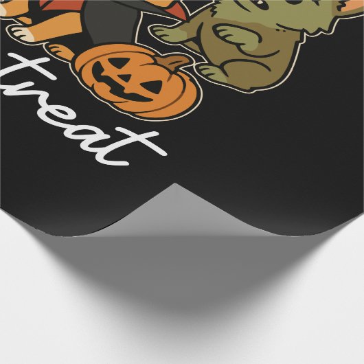 Corgi Dog Halloween Costume Spooky Geschenkpapier (Ecke)