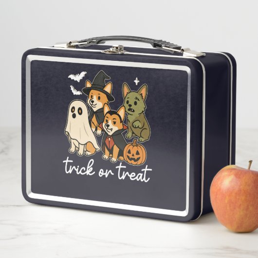 Corgi Dog Halloween Costume Spooky Metall Brotdose (Beispiel)