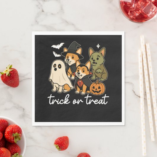 Corgi Dog Halloween Costume Spooky Serviette (Beispiel)