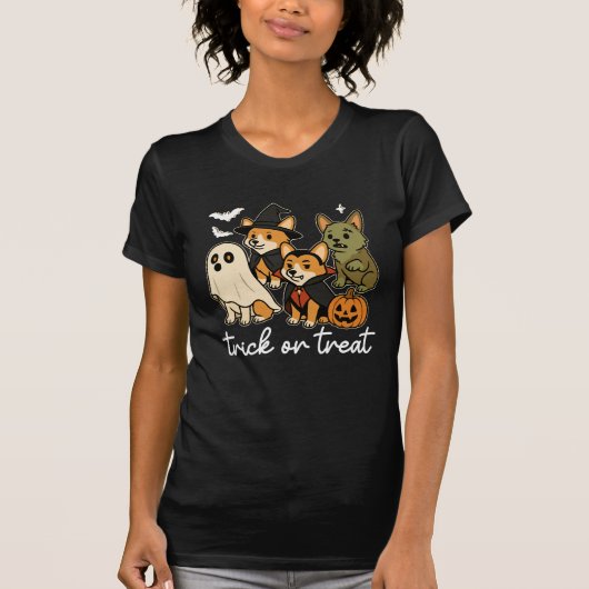 Corgi Dog Halloween Costume Spooky T-Shirt (Vorderseite)