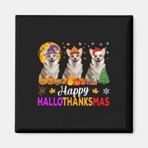 Corgi Dog Halloween Hallothanksmas Magnet
