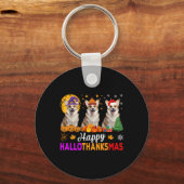 Corgi Dog Halloween Hallothanksmas Schlüsselanhänger (Vorderseite)