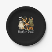 Corgi Dog Halloween Kostüm Spooky Pappteller (Vorderseite)