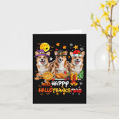 Corgi Dog Happy Halloween Erntedank Merry Chris Karte (Gelbe Blume)