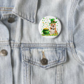Corgi Dog Happy St Patricks Day Button (Beispiel)