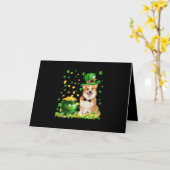 Corgi Dog Happy St Patricks Day Karte (Gelbe Blume)