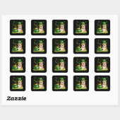Corgi Dog Happy St Patricks Day Quadratischer Aufkleber (Blatt)