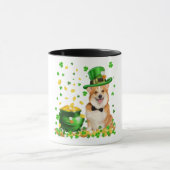 Corgi Dog Happy St. Patricks Day Tasse (Zentrum)