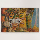 Corgi Dog Herbsternte Erntedank Puzzle (Horizontal)