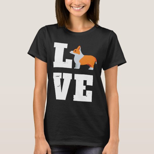 Corgi Dog I Liebe Corgis T-Shirt (Vorderseite)