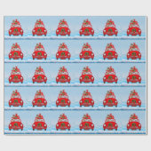 Corgi Dog In Car With Santa Claus Geschenkpapier (Flach)