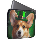 Corgi Dog in St. Patrick's Day Dress Laptopschutzhülle (Vorne Rechts)
