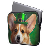 Corgi Dog in St. Patrick's Day Dress Laptopschutzhülle (Vorderseite Links)