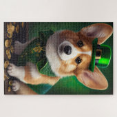 Corgi Dog in St. Patrick's Day Dress Puzzle (Horizontal)