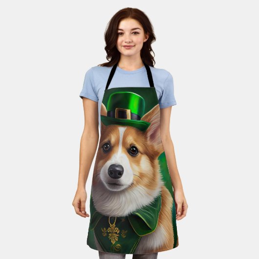 Corgi Dog in St. Patrick's Day Dress Schürze (Getragen)