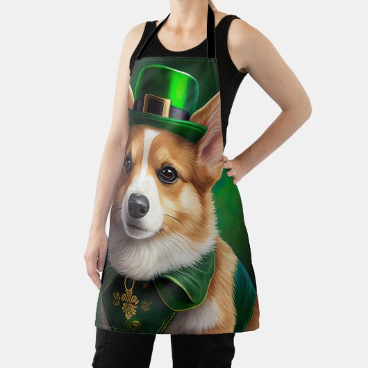 Corgi Dog in St. Patrick's Day Dress Schürze (InSitu)