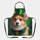 Corgi Dog in St. Patrick's Day Dress Schürze (Vorderseite)