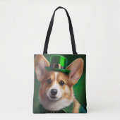 Corgi Dog in St. Patrick's Day Dress Tasche (Vorderseite)