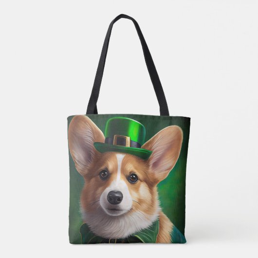Corgi Dog in St. Patrick's Day Dress Tasche (Rückseite)
