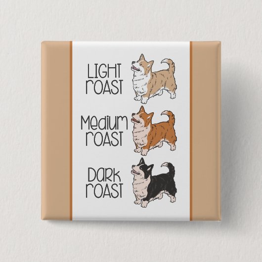 Corgi Dog & Kaffee Button (Vorderseite)