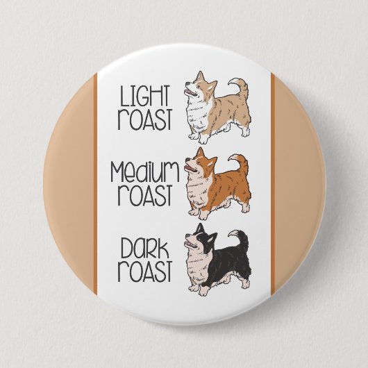 Corgi Dog & Kaffee Button (Vorderseite)