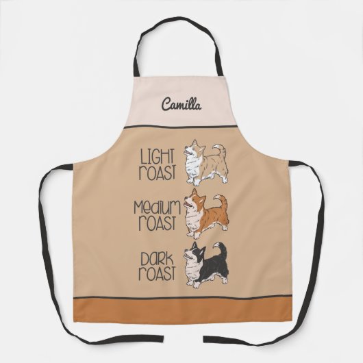 Corgi Dog & Kaffee Schürze (Vorderseite)