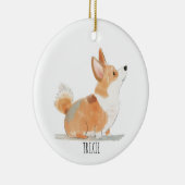 Corgi Dog Keramik Ornament (Rechts)