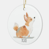 Corgi Dog Keramik Ornament (Links)
