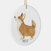 Corgi Dog Keramik Ornament (Rechts)