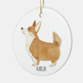 Corgi Dog Keramik Ornament (Links)