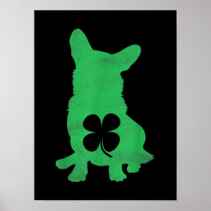 Corgi Dog Kleeblatt Irish St. Patricks Day Poster