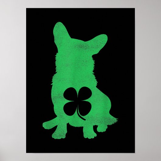 Corgi Dog Kleeblatt Irish St. Patricks Day Poster (Vorne)