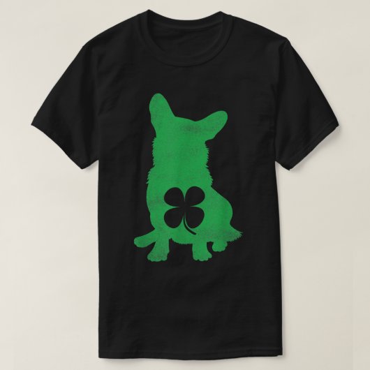 Corgi Dog Kleeblatt St T-Shirt (Design vorne)