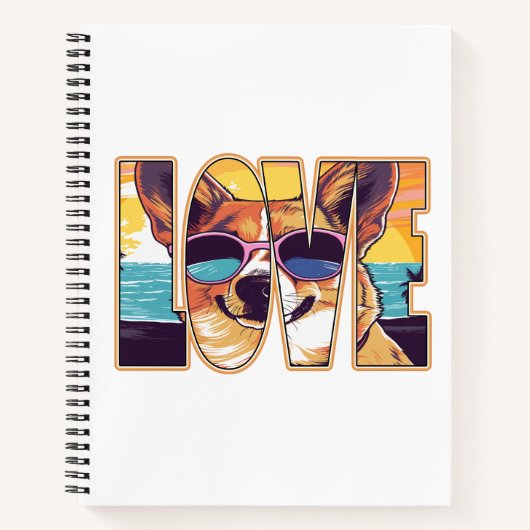 Corgi Dog Liebe Notizblock (Vorderseite)