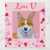 Corgi Dog Liebe U Weinetikett (Einzelnes Label)
