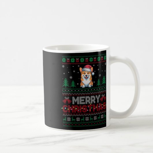 Corgi Dog liebt Weihnachtsmannmütze Weihnachtsbaum Kaffeetasse (Rechts)