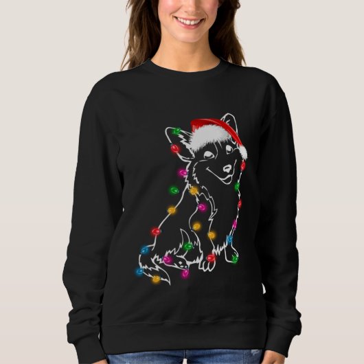 Corgi Dog Lights Christmas Matching Family Sweatshirt (Vorderseite)