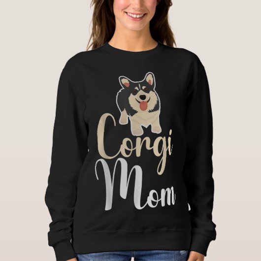Corgi Dog Lover Niedlich Black Cardigan Welsh Corg Sweatshirt (Vorderseite)