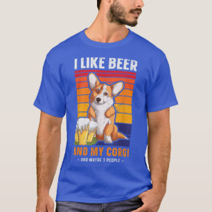 Corgi Dog LoverI mag Bier und mein Corgi-Design T-Shirt