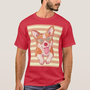 Corgi Dog Loverretro Vintag Sunset Corgi Dog Bree T-Shirt