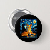 Corgi Dog Lovers Gemälde von van Gogh sternenweise Button (Vorne & Hinten)