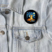 Corgi Dog Lovers Gemälde von van Gogh sternenweise Button (Beispiel)