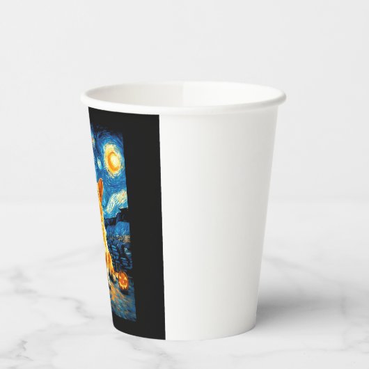 Corgi Dog Lovers Gemälde von van Gogh sternenweise Pappbecher (Links)