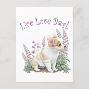 Corgi Dog Mama Floral Postkarte